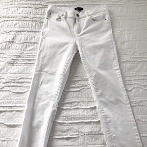 Ann Taylor White Low Waist Straight Leg Denim Jean